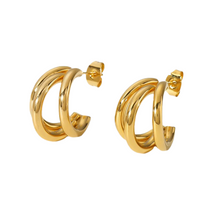 Load image into Gallery viewer, Gabrielle Hoops - Stainless Steel 18K Gold Plated