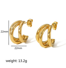 Load image into Gallery viewer, Gabrielle Hoops - Stainless Steel 18K Gold Plated