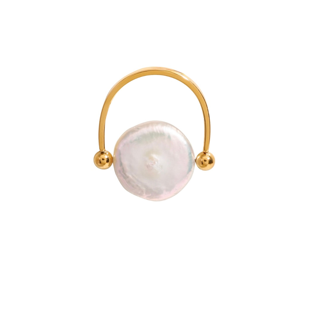 Isla Pearl Ring - Stainless Steel Gold Plated