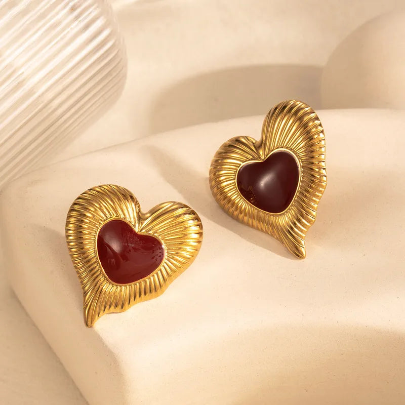 Vintage Heart Studs