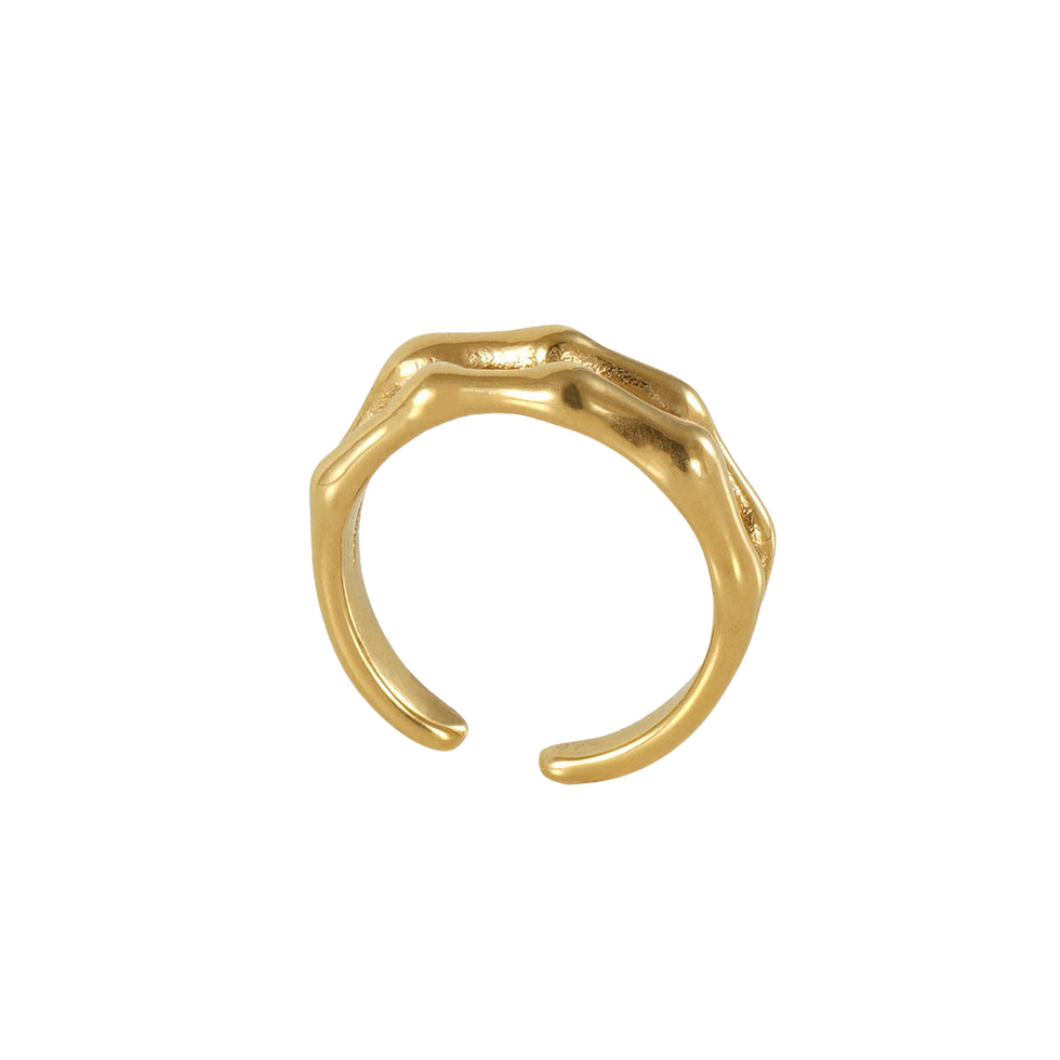 Golden Wave Ring