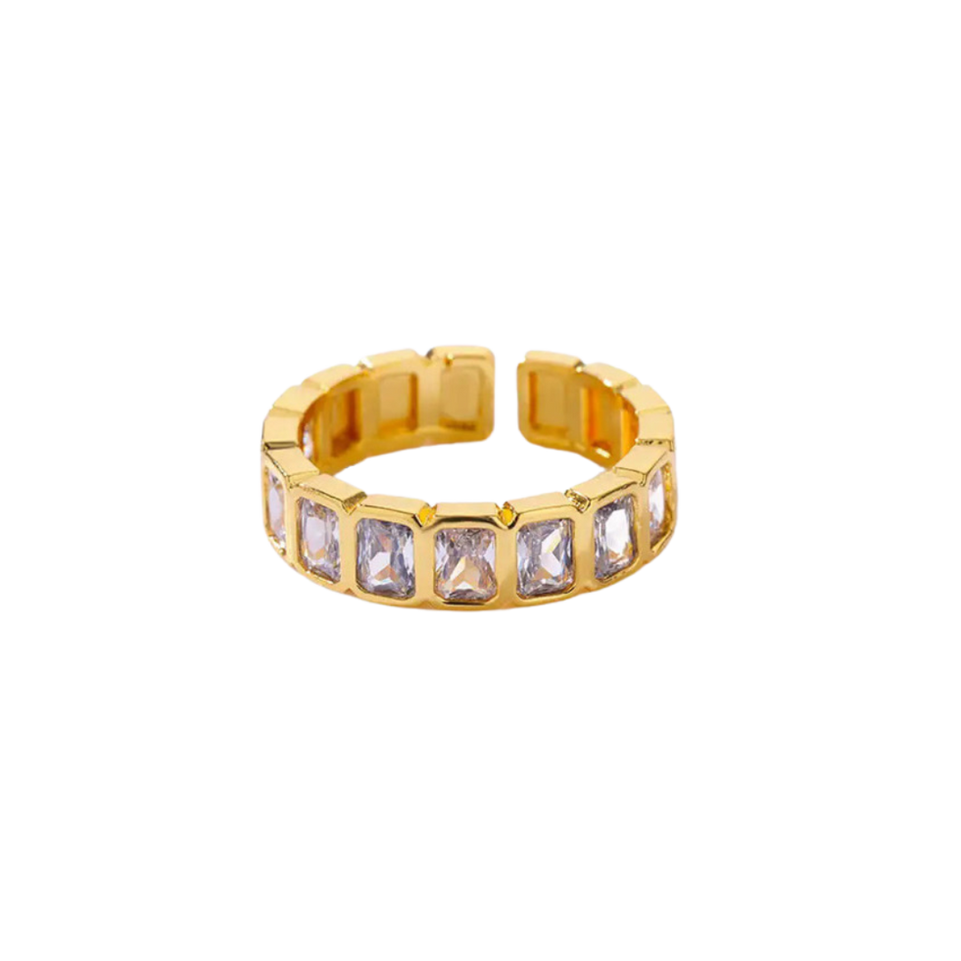 Endless Sparkle Adjustable Ring - Stainless Steel Gold Plated