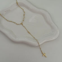 Load image into Gallery viewer, Y-Necklace with cross charm
