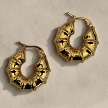 Load image into Gallery viewer, Bamboo hoop earrings
