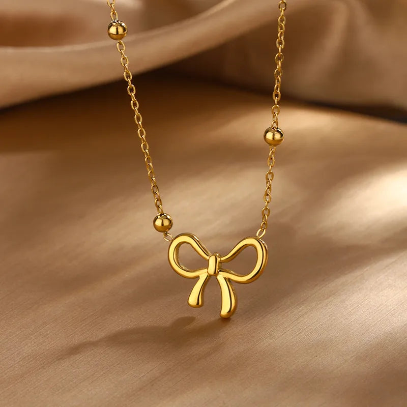 Golden Bow Necklace