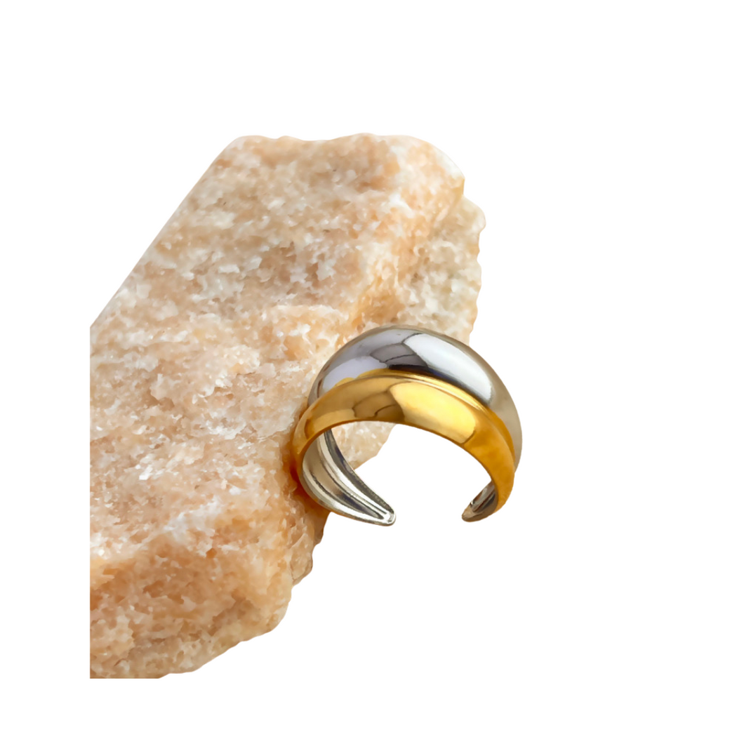 Elle Adjustable Ring - Stainless Steel Gold Plated 18K