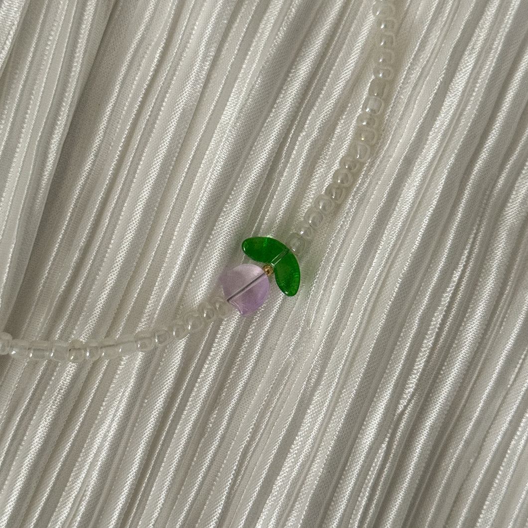 Purple tulip necklace