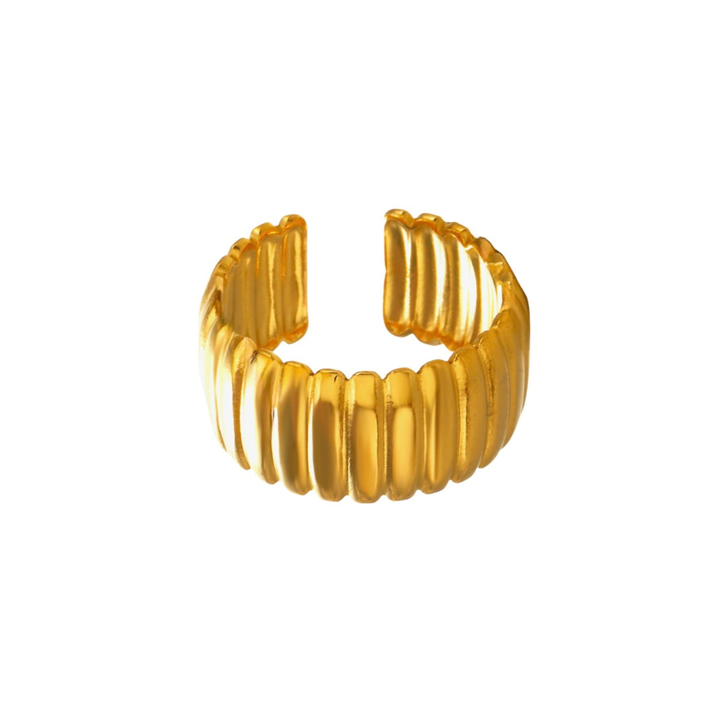 Teresa Chunky Adjustable Ring - Stainless Steel 18k Gold Plated