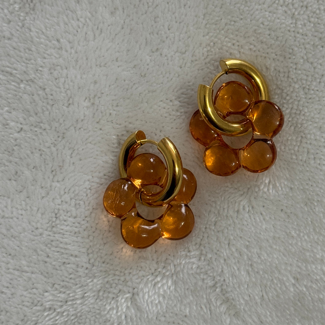 Amber Hoops - Stainless Steel 18K Gold Plated