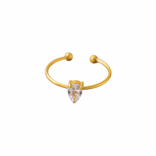 Load image into Gallery viewer, Gem Drop Adjustable Ring - Titanium Steel Gold Plated
