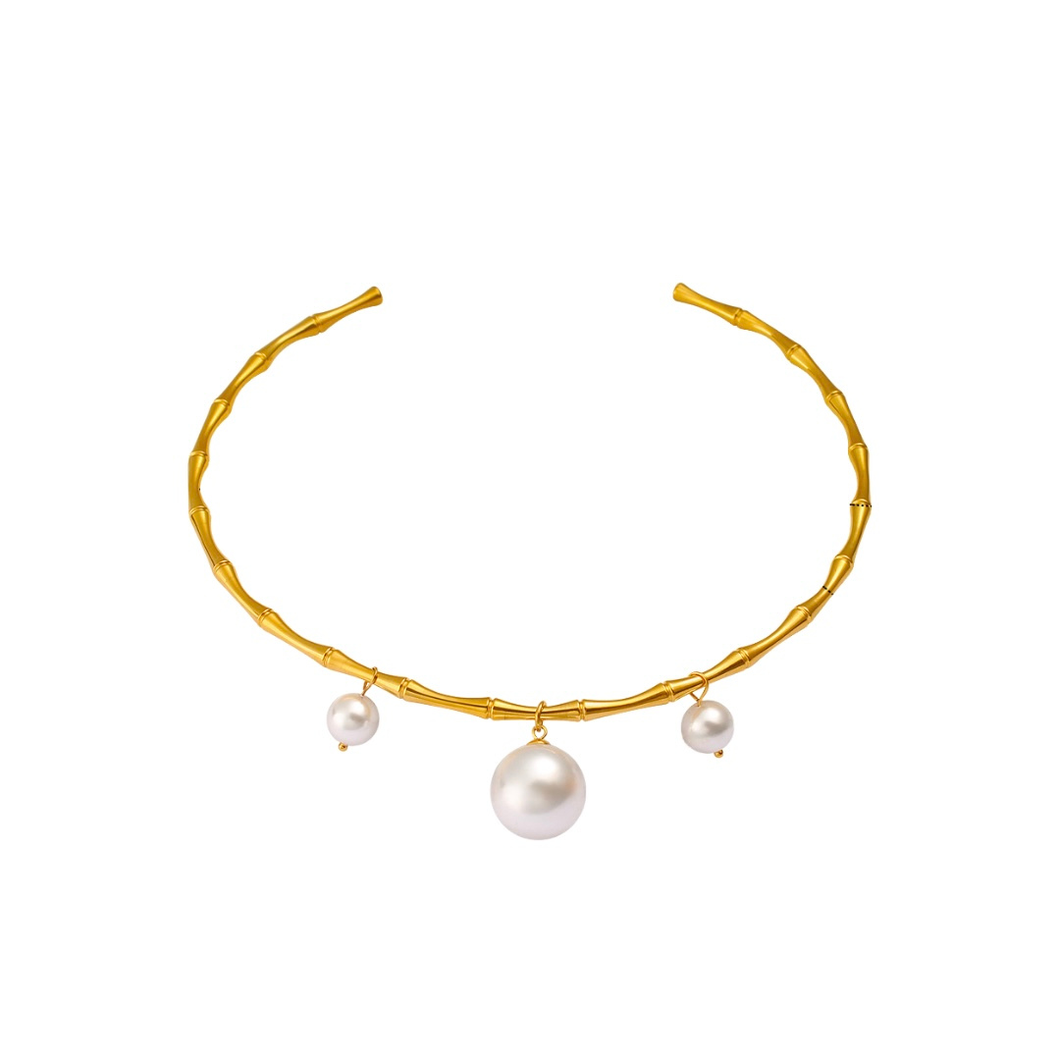 Bamboo Choker - Stainless Steel 18k Gold Plated