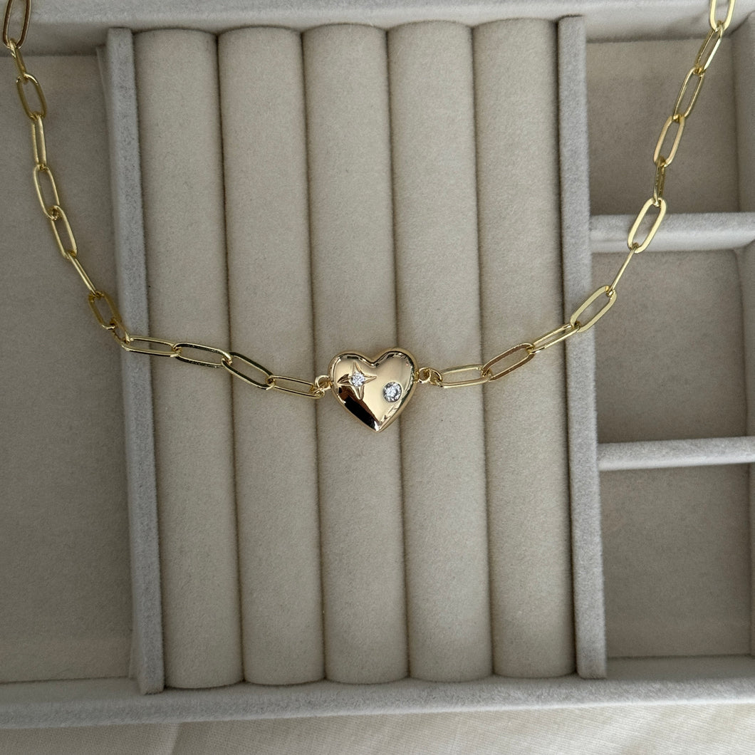 Heather heart necklace