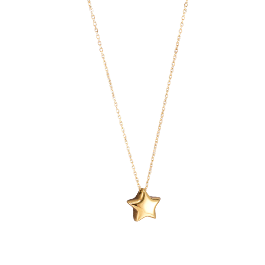 Twinkle Star Pendant Necklace - Stainless Steel Gold Plated 18K