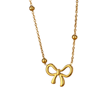 Load image into Gallery viewer, Golden Bow Necklace - Stainless Steel 18K Gold Plated
